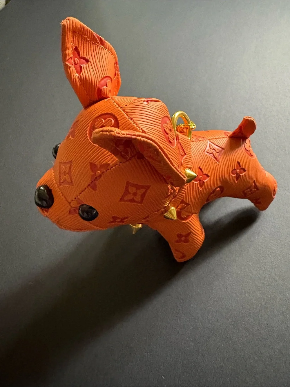 Fashion Orange Dog Puppy Keychain Holder Bag Charm